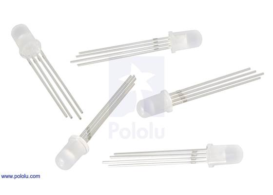 T1-3/4 (5mm) RGB LED with Diffused Lens (5-pack).