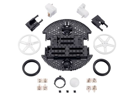 Contents of the Romi Chassis Kit &#8211; Black.