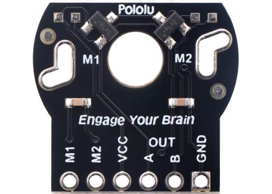 Romi Encoder Pair Kit, magnet-side view of PCB.