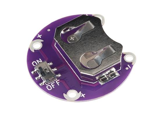 LilyPad Coin Cell Battery Holder - Switched - 20mm