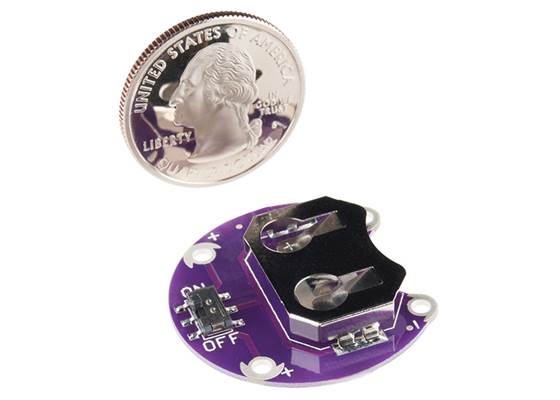 LilyPad Coin Cell Battery Holder - Switched - 20mm (3)