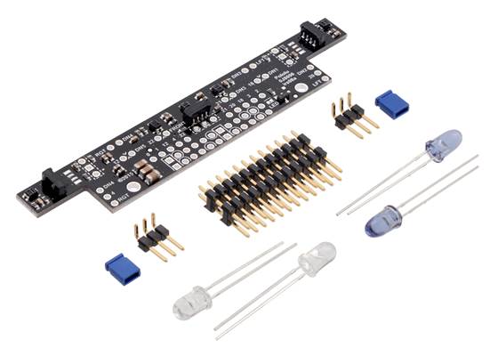 Zumo 32U4 robot front sensor array with included hardware.