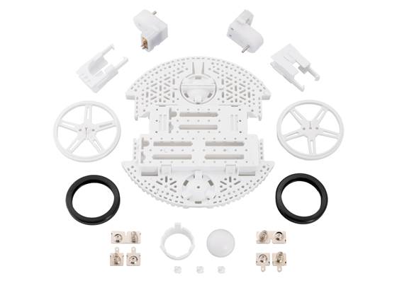 Contents of the Romi Chassis Kit &#8211; White.