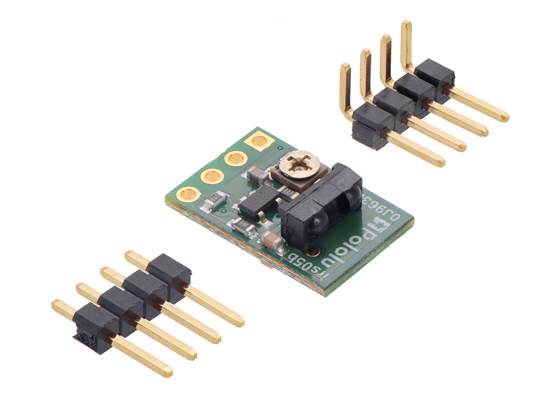 Pololu 38&nbsp;kHz IR proximity sensor with included header pins.