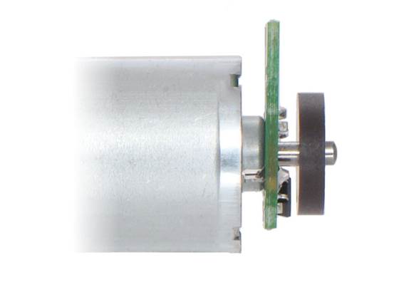 Push the magnetic disc onto the motor shaft so the shaft protrudes approximately 1&nbsp;mm past the disc.