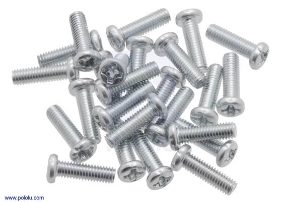 Machine Screw: M3, 10mm Length, Phillips (25-pack).