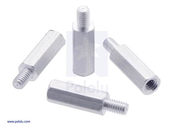 Aluminum Standoff for Raspberry Pi 11mm Length, 4mm M2.5 Thread, M-F (4-Pack)