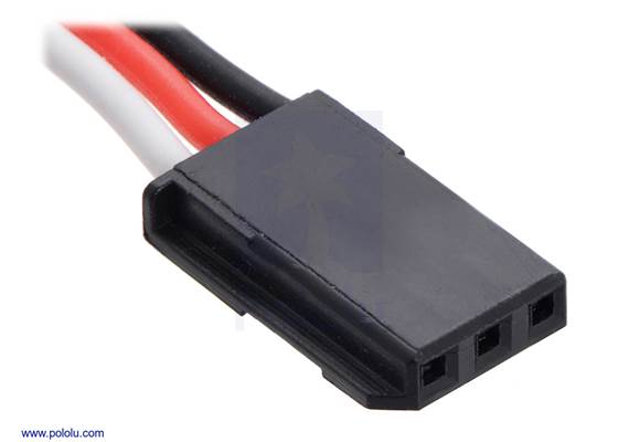 Futaba J connector at the end of the FEETECH FT5335M servo cable.