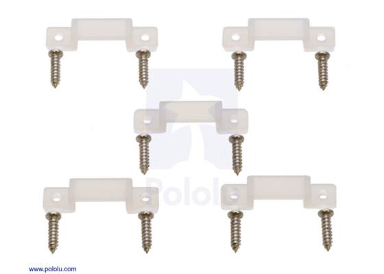 The 1m, 2m, and 5m addressable LED strips include five mounting brackets per meter; the 0.5m strip includes 2 total brackets.