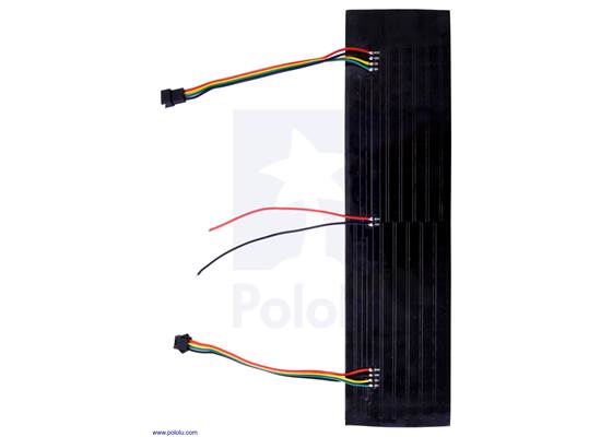 Addressable RGB 8&#215;32-LED Flexible Panel, 5V, 10mm Grid (APA102C or SK9822), bottom view.