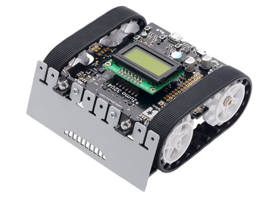 Zumo 32U4 robot with white sprockets.