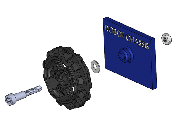 Exploded view diagram showing an idler sprocket and its mounting hardware.