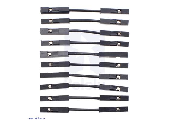 Premium Jumper Wire 10-Pack F-F 1&quot; Black.