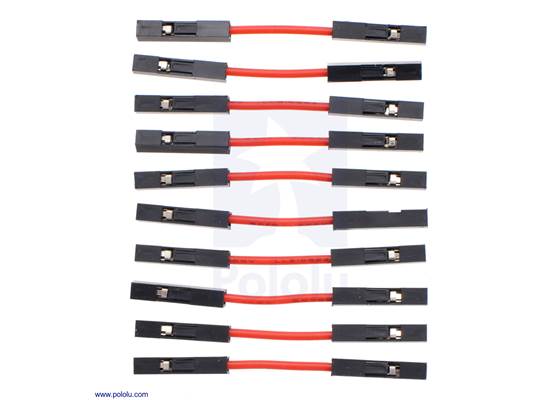 Premium Jumper Wire 10-Pack F-F 1&quot; Red.