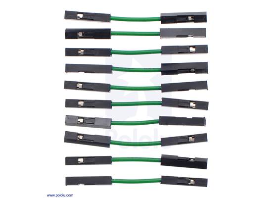 Premium Jumper Wire 10-Pack F-F 1&quot; Green.