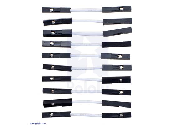 Premium Jumper Wire 10-Pack F-F 1&quot; White.