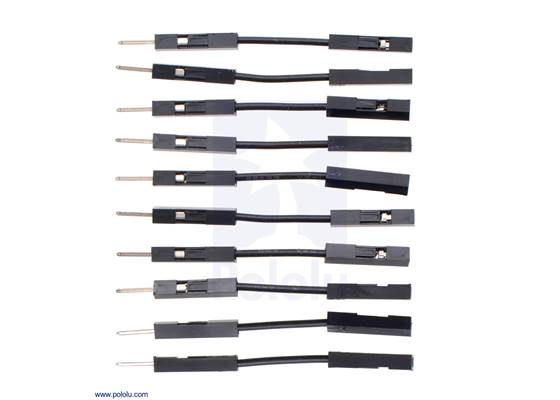 Premium Jumper Wire 10-Pack M-F 1" Black.