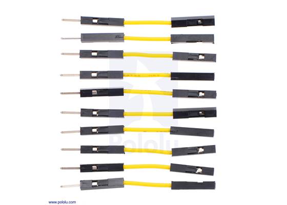 Premium Jumper Wire 10-Pack M-F 1" Yellow.