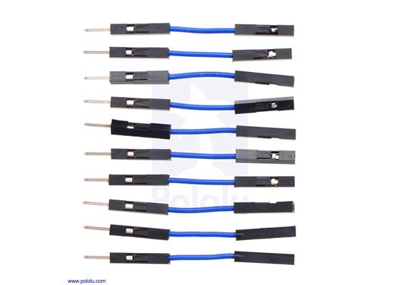 Premium Jumper Wire 10-Pack M-F 1&quot; Blue.