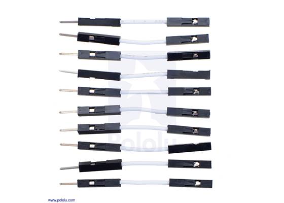 Premium Jumper Wire 10-Pack M-F 1" White.