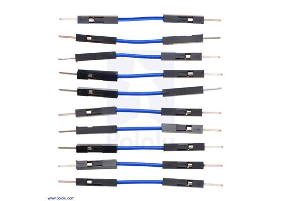 Premium Jumper Wire 10-Pack M-M 1" Blue.
