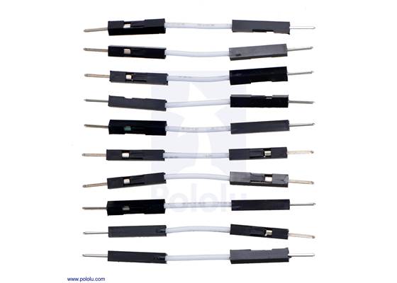 Premium Jumper Wire 10-Pack M-M 1&quot; White.