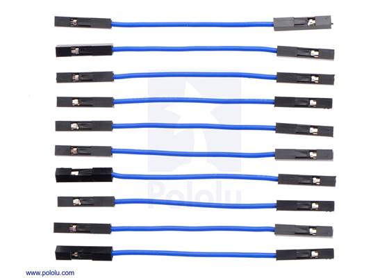 Premium Jumper Wire 10-Pack F-F 2&quot; Blue.