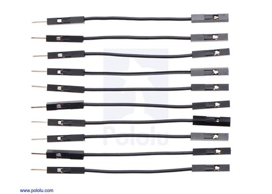 Premium Jumper Wire 10-Pack M-F 2&quot; Black.