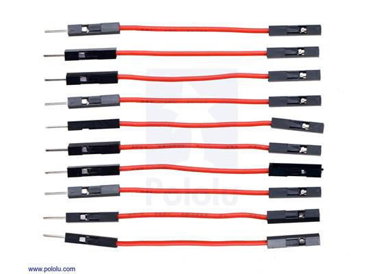 Premium Jumper Wire 10-Pack M-F 2&quot; Red.