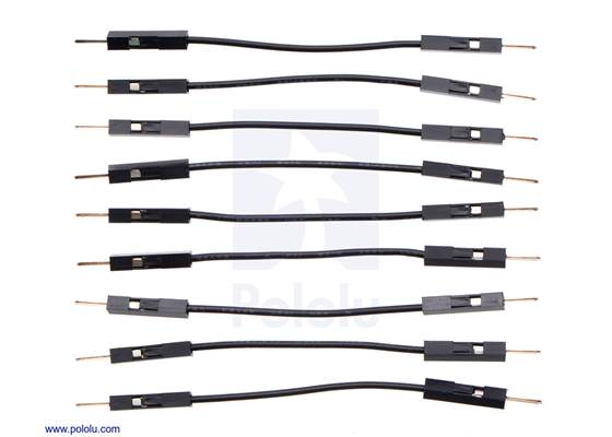 Premium Jumper Wire 10-Pack M-M 2&quot; Black.