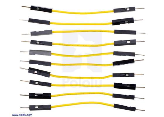 Premium Jumper Wire 10-Pack M-M 2&quot; Yellow.