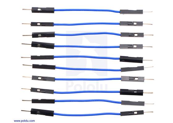 Premium Jumper Wire 10-Pack M-M 2&quot; Blue.