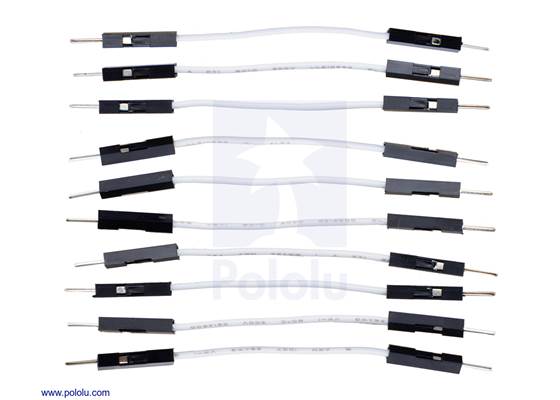 Premium Jumper Wire 10-Pack M-M 2&quot; White.