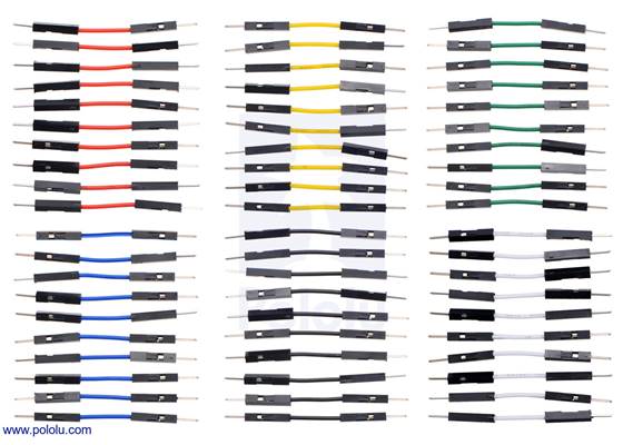 Premium Jumper Wire 60-Piece 6-Color Assortment M-M 1&quot;.