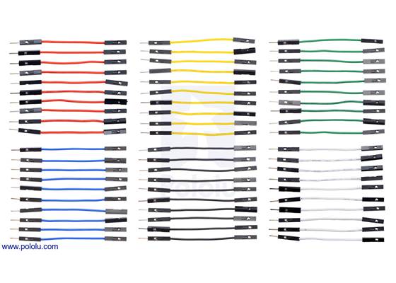 Premium Jumper Wire 60-Piece 6-Color Assortment M-F 2&quot;.