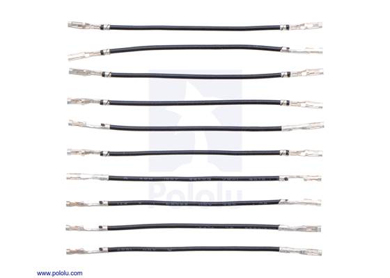 Wires with Pre-crimped Terminals 10-Pack F-F 2&quot; Black.