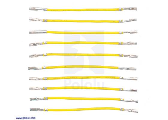 Wires with Pre-crimped Terminals 10-Pack F-F 2&quot; Yellow.