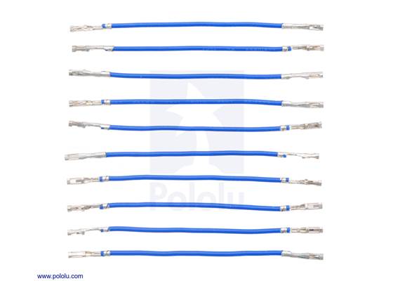 Wires with Pre-crimped Terminals 10-Pack F-F 2&quot; Blue.