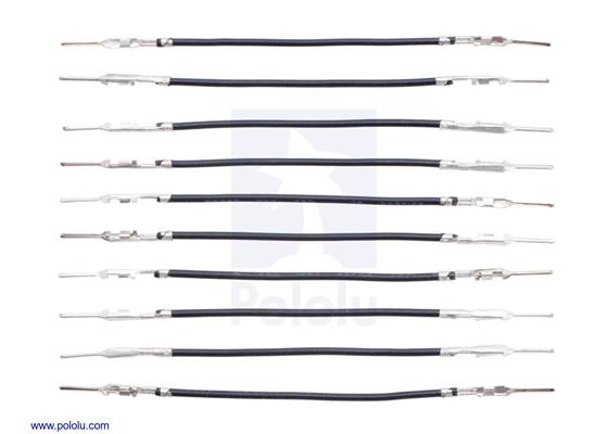 Wires with Pre-crimped Terminals 10-Pack M-M 2&quot; Black.