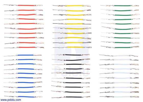 Wires with Pre-crimped Terminals 60-Piece 6-Color Assortment M-F 1&quot;.