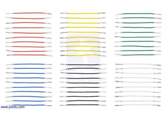 Wires with Pre-crimped Terminals 60-Piece 6-Color Assortment F-F 2&quot;.