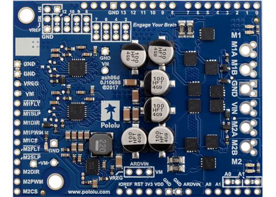 Pololu Dual G2 High-Power Motor Driver 24v14 Shield for Arduino. (1)
