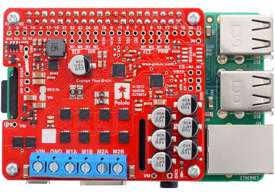 Pololu Dual G2 High-Power Motor Driver 18v18 or 24v14 on a Raspberry Pi. (1)