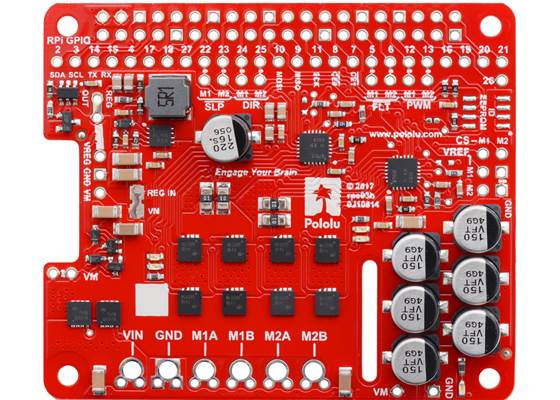 Pololu Dual G2 High-Power Motor Driver 18v18 for Raspberry Pi.