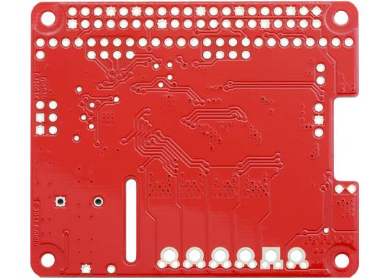 Pololu Dual G2 High-Power Motor Driver 18v18 or 24v14 for Raspberry Pi, bottom view.