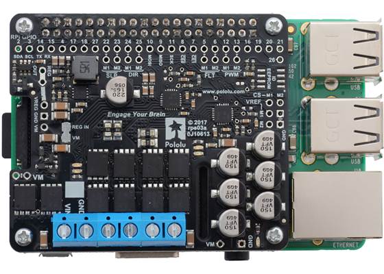 Pololu Dual G2 High-Power Motor Driver 18v22 or 24v18 on a Raspberry Pi. (1)
