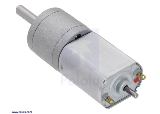 20D&nbsp;mm metal gearmotor CB with long-life carbon brushes and an extended motor shaft.