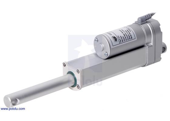 Glideforce MD122004 medium-duty linear actuator (4″ stroke) with shaft fully extended.