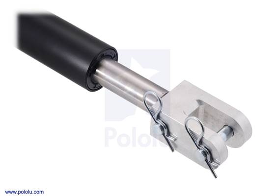 Mounting clevis on the extension rod of an Industrial-Duty linear actuator.