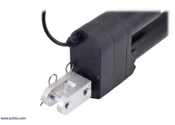 Mounting clevis on the back of an Industrial-Duty linear actuator.